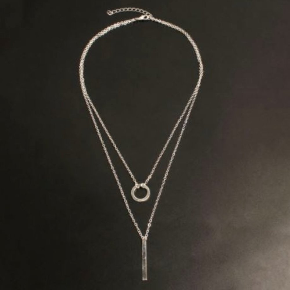 Circle Bar Double-layer Necklace